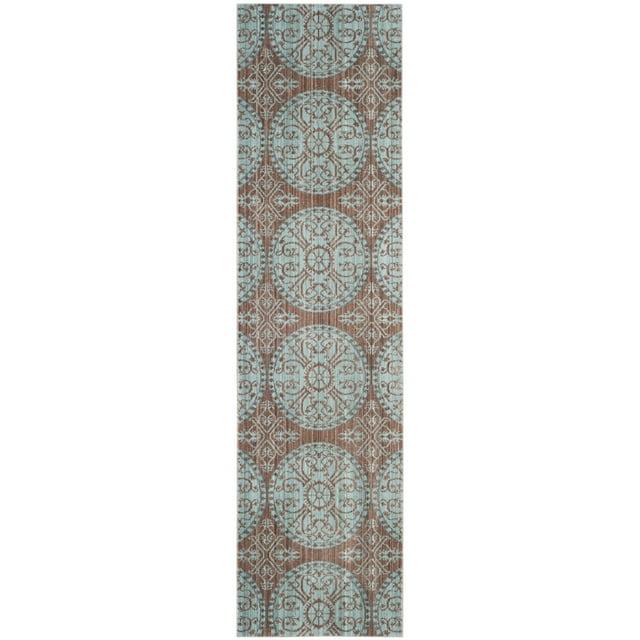 Valencia VAL214 Power Loomed Indoor Runner Rug - Brown/Alpine - 2'3"x8' - Safavieh