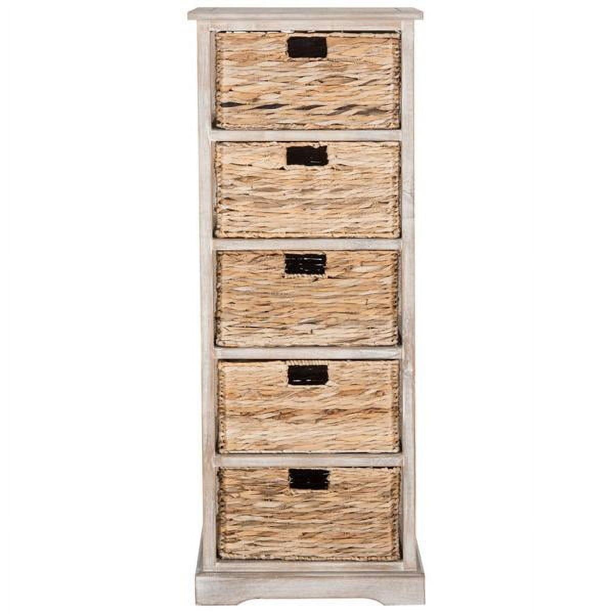 Vedette 5 Wicker Basket Storage Tower - AMH5739 - White Wash - Safavieh Couture