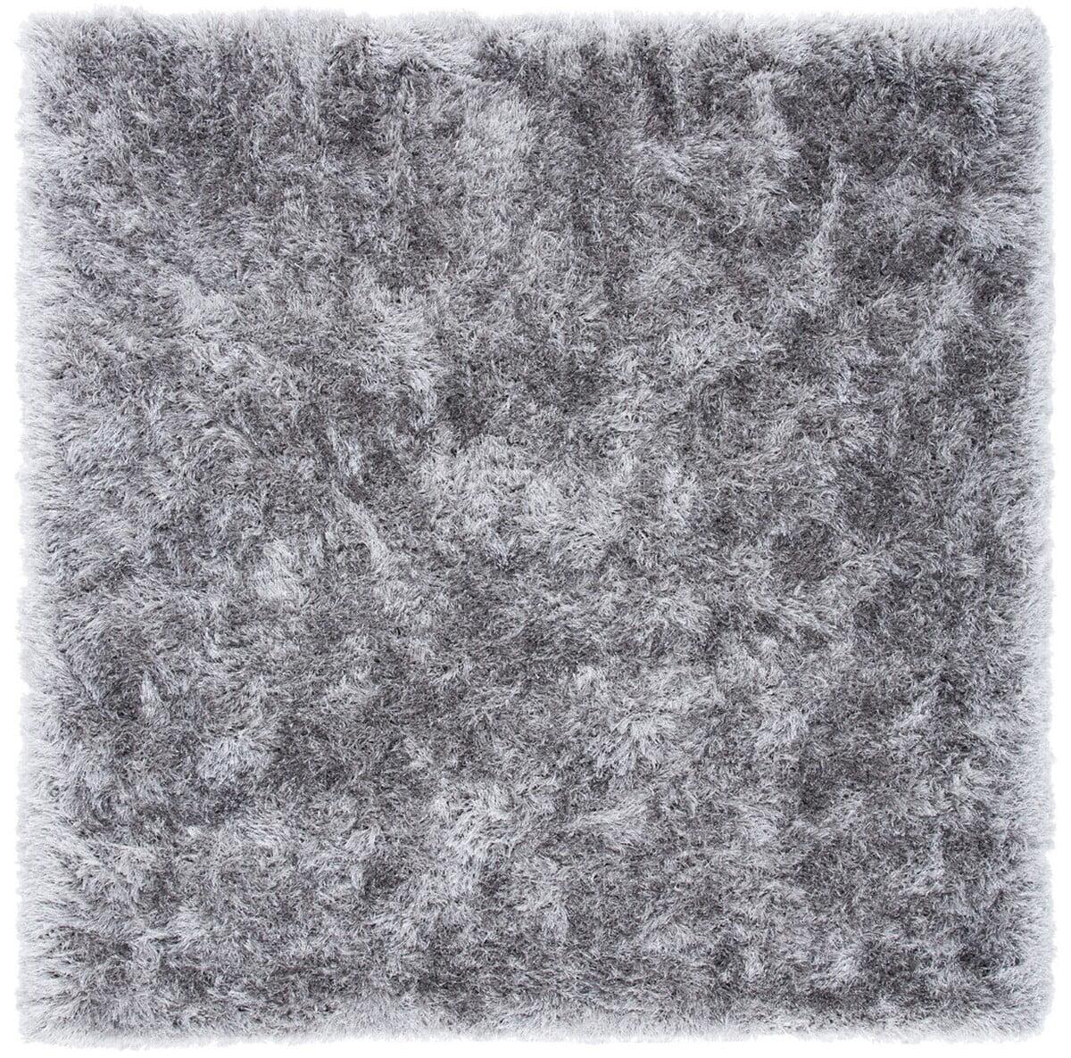 Paris Shag SG511 Hand Tufted Indoor Area Rug - Silver - 5'x5' Square - Safavieh