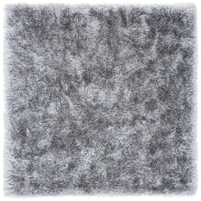 Paris Shag SG511 Hand Tufted Indoor Area Rug - Silver - 5'x5' Square - Safavieh