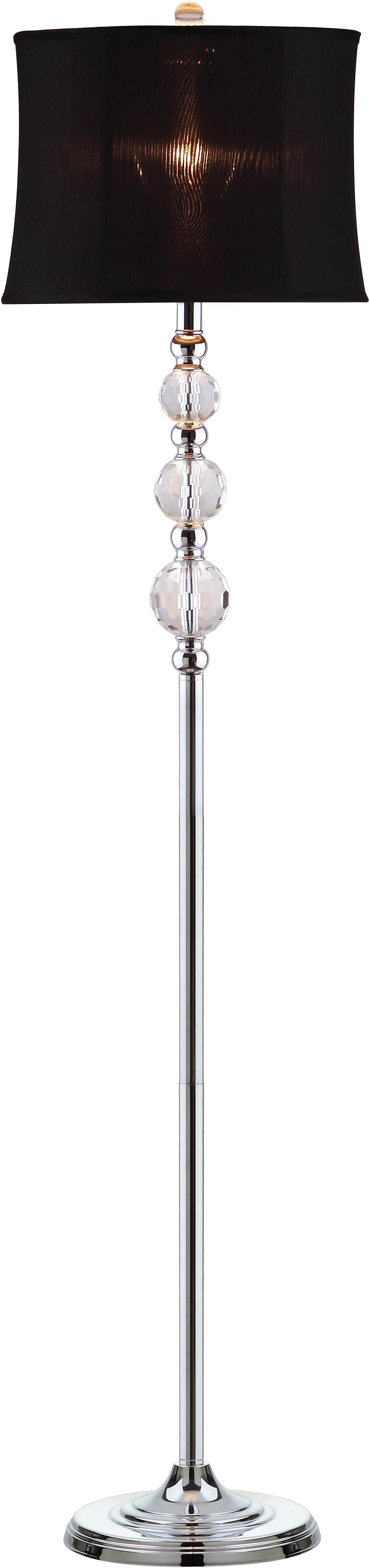 Venezia 61" Black and Chrome Crystal Floor Lamp