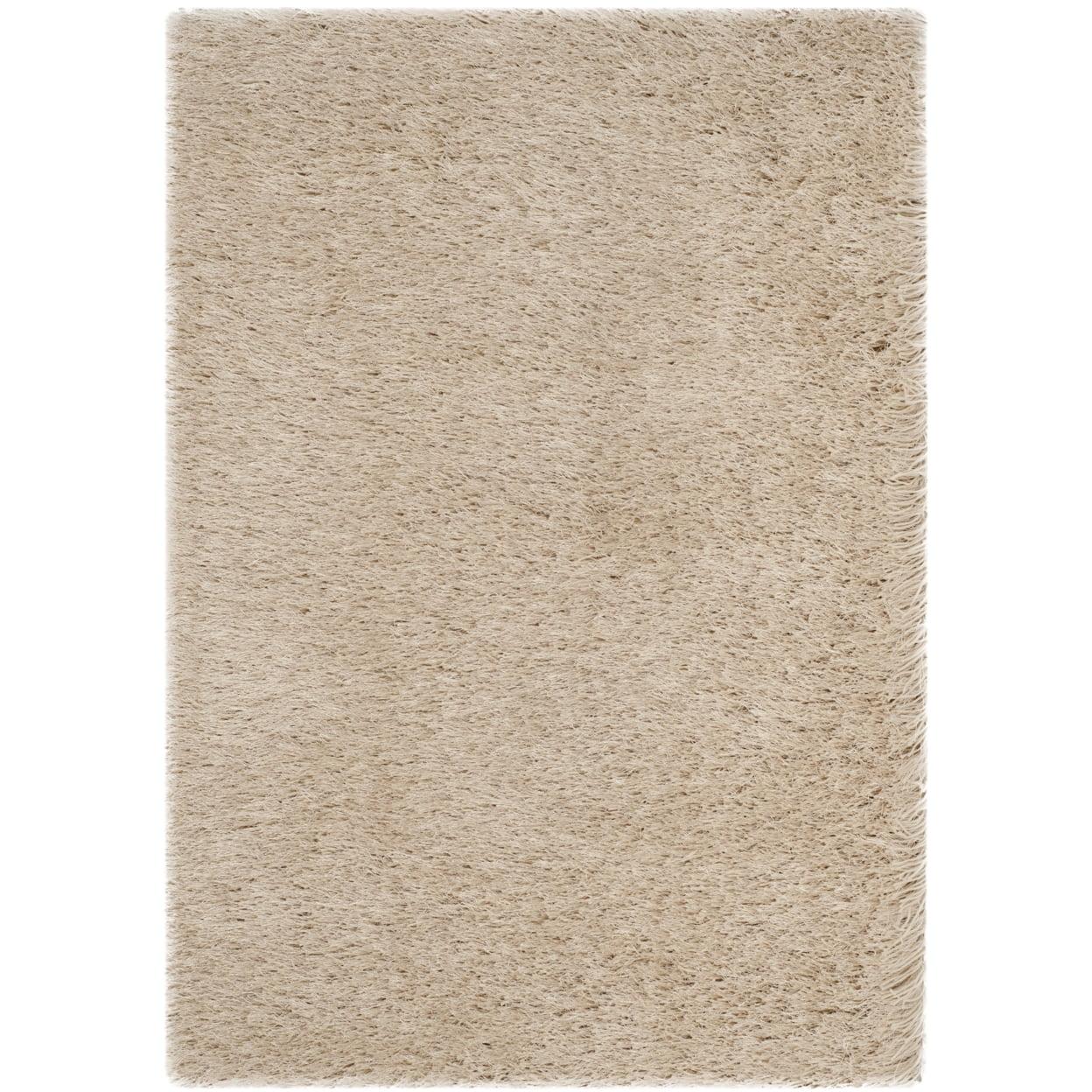 Champagne Hand-Tufted Shag Wool Area Rug 2' x 3'