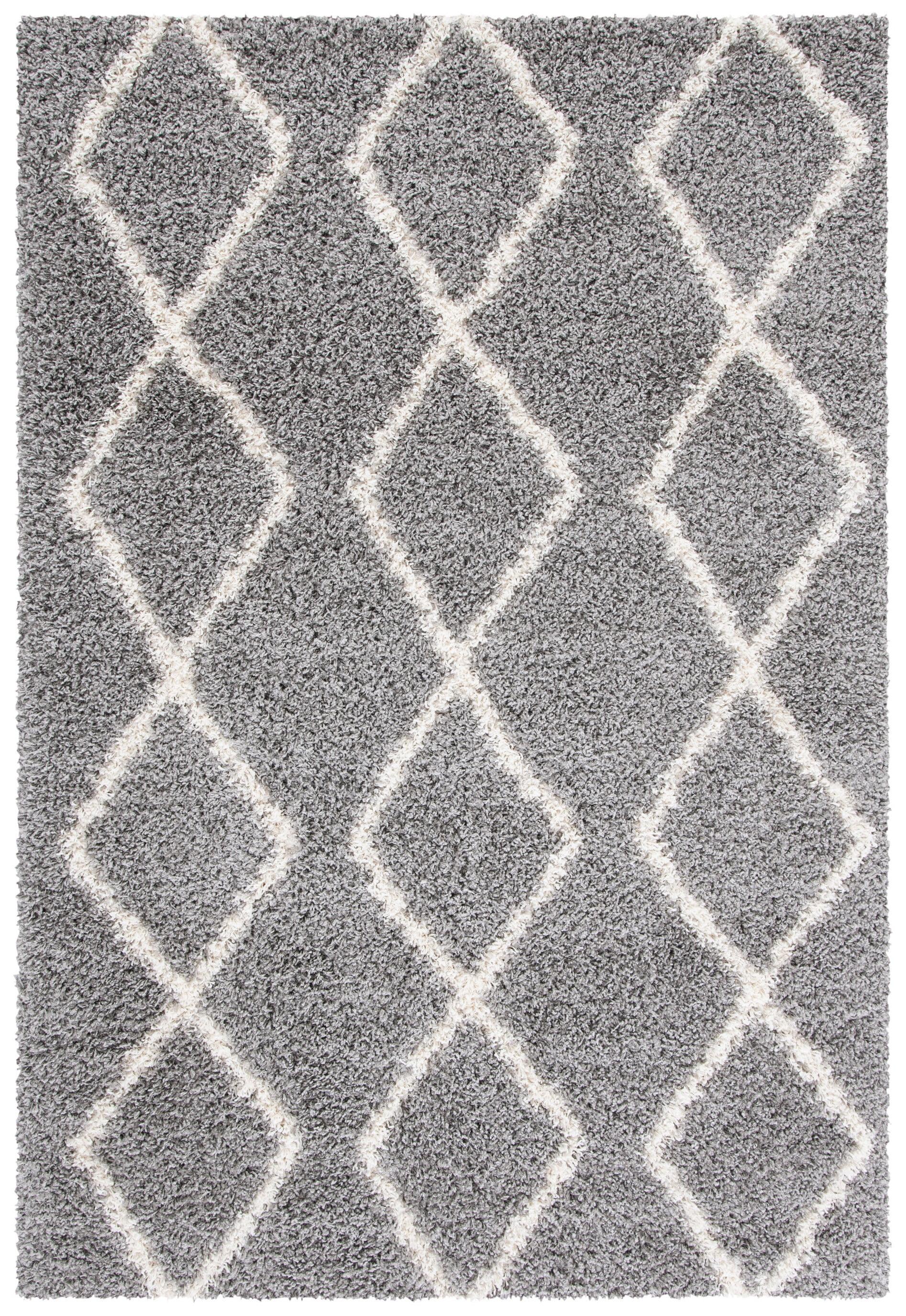Venus Shag VNS682 Power Loomed Indoor Area Rug - Grey/Ivory - 4'x6' - Safavieh