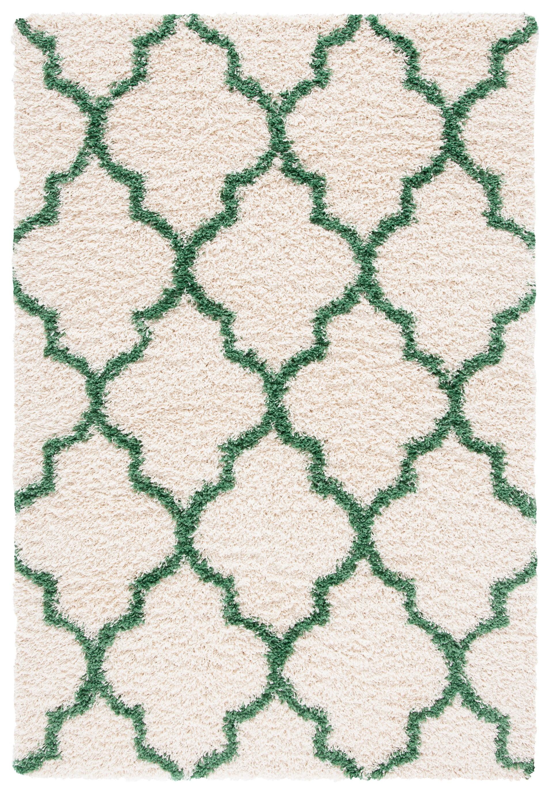 SAFAVIEH Venus Shag Waverly Trellis Area Rug, Ivory/Green, 4' x 6'