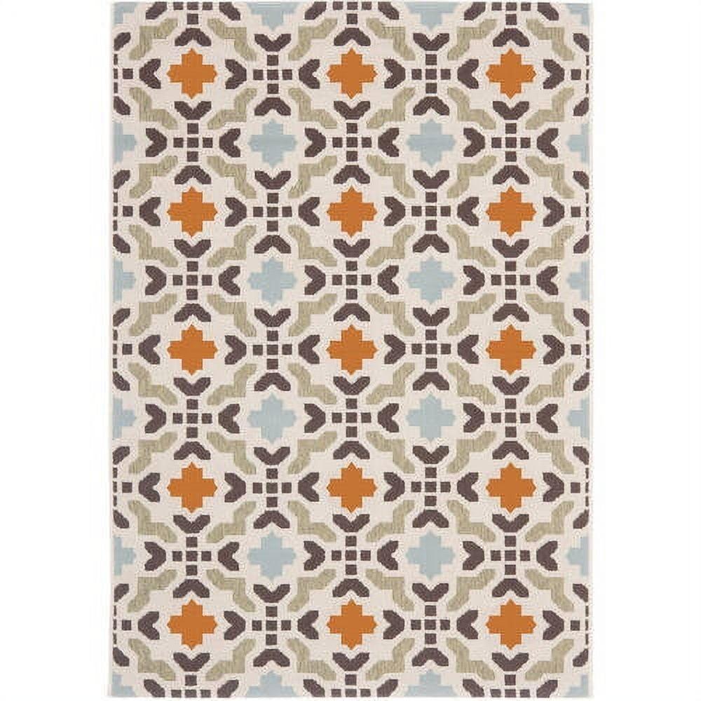 SAFAVIEH Veranda Branson Geometric Indoor/Outdoor Area Rug, 2'7" x 5', Cream/Terracotta