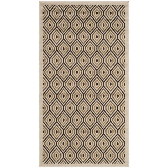 Veranda VER003 Power Loomed Indoor and Outdoor Accent Rug - Cream/Chocolate - 2'7"x5' - Safavieh.