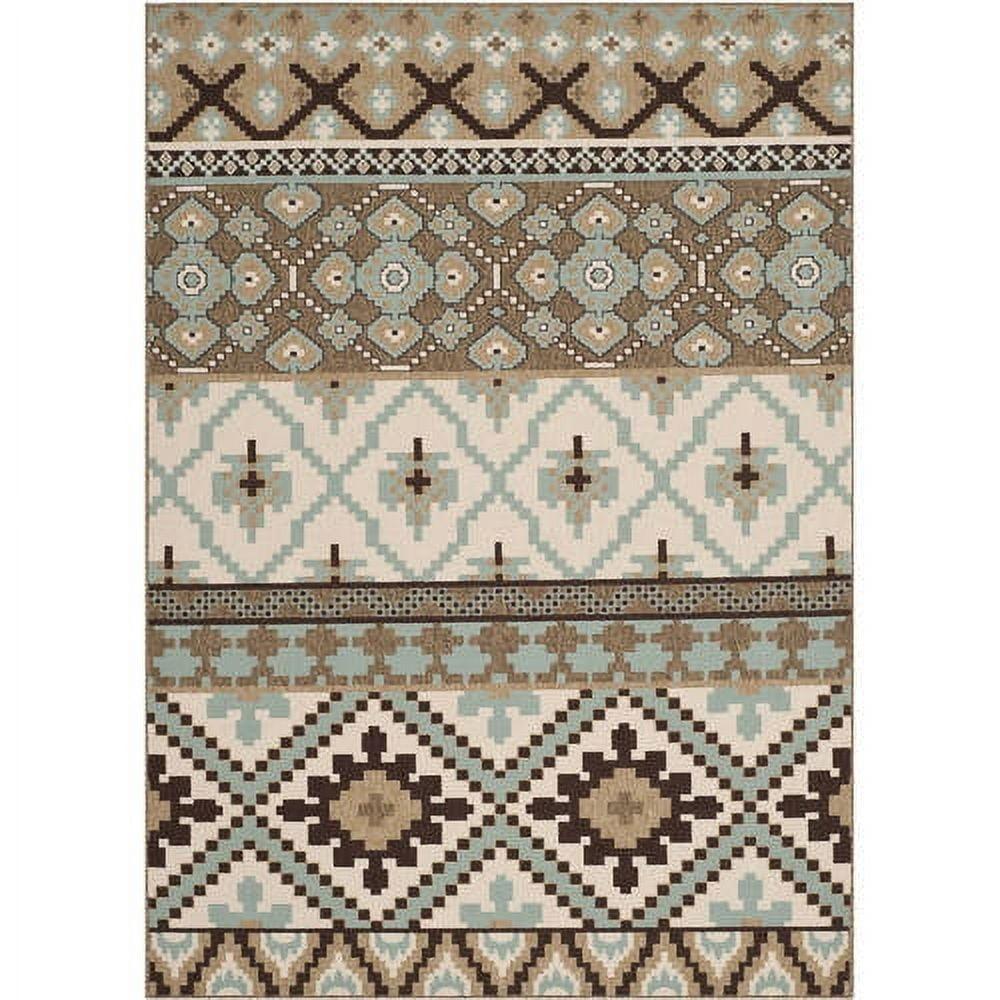 Veranda VER097 Power Loomed Indoor and Outdoor Area Rug - Creme/Brown - 5'3"x7'7" - Safavieh.