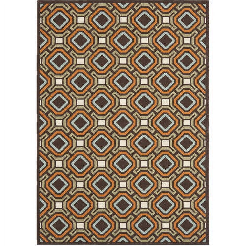 Veranda VER089 Power Loomed Indoor and Outdoor Area Rug - Chocolate/Terracotta - 5'3"x7'7" - Safavieh.