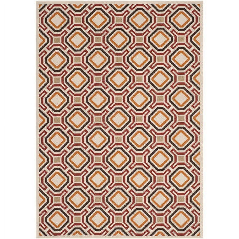 Veranda VER089 Power Loomed Indoor/Outdoor Area Rug - Creme/Red - 8'x11' - Safavieh
