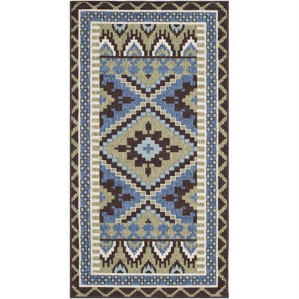 Veranda VER096 Power Loomed Indoor/Outdoor Accent Rug - Green/Chocolate - 2'7"x5' - Safavieh.