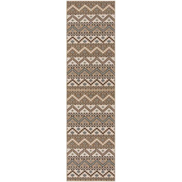 Veranda VER095 Power Loomed Indoor/Outdoor Runner Rug - Creme/Brown - 2'3"x10' - Safavieh.
