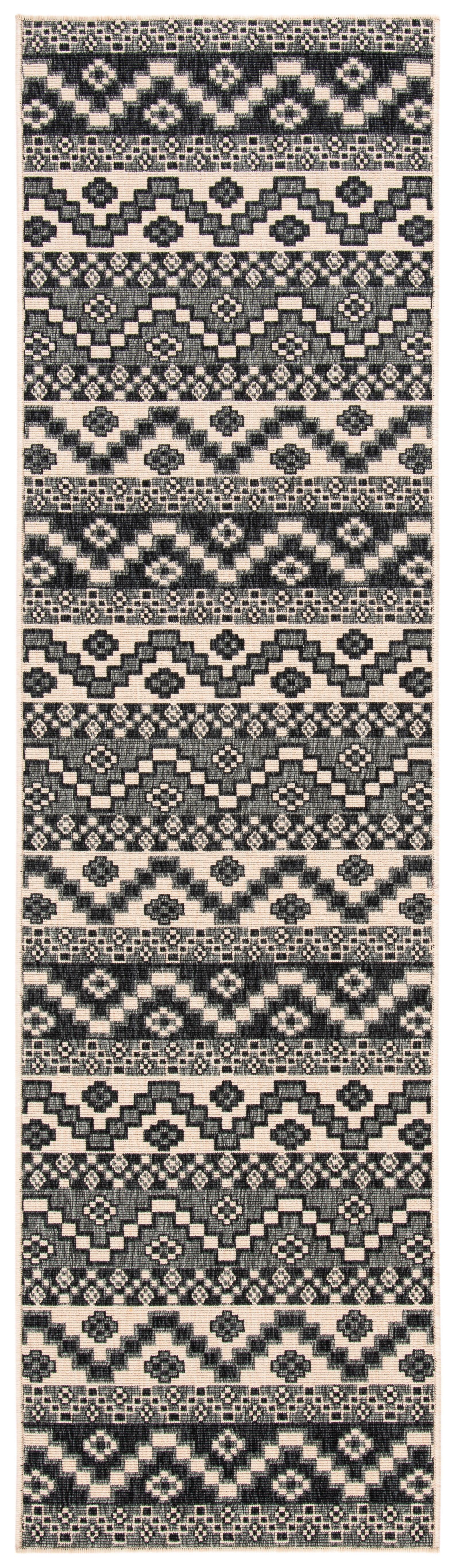 Veranda VER095 Power Loomed Indoor/Outdoor Runner Rug - Grey/Beige - 2'3"x14' - Safavieh.