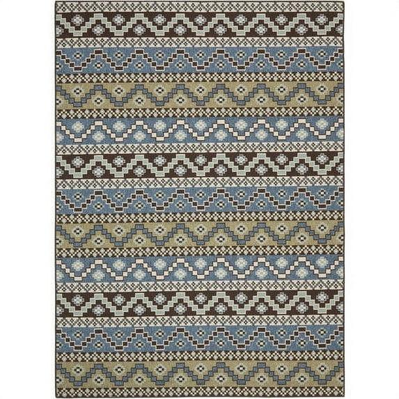 Veranda VER095 Power Loomed Indoor/Outdoor Accent Rug - Blue/Creme - 2'7"x5' - Safavieh