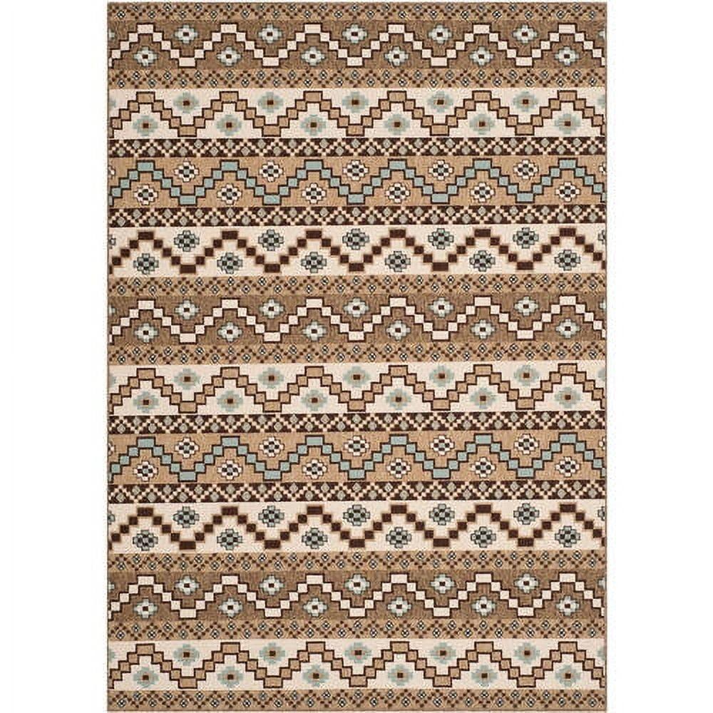 Veranda VER095 Power Loomed Indoor/Outdoor Area Rug - Creme/Brown - 8'x11' - Safavieh