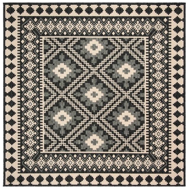 Veranda VER099 Power Loomed Indoor/Outdoor Accent Rug - Ivory/Grey - 3'x3' - Safavieh
