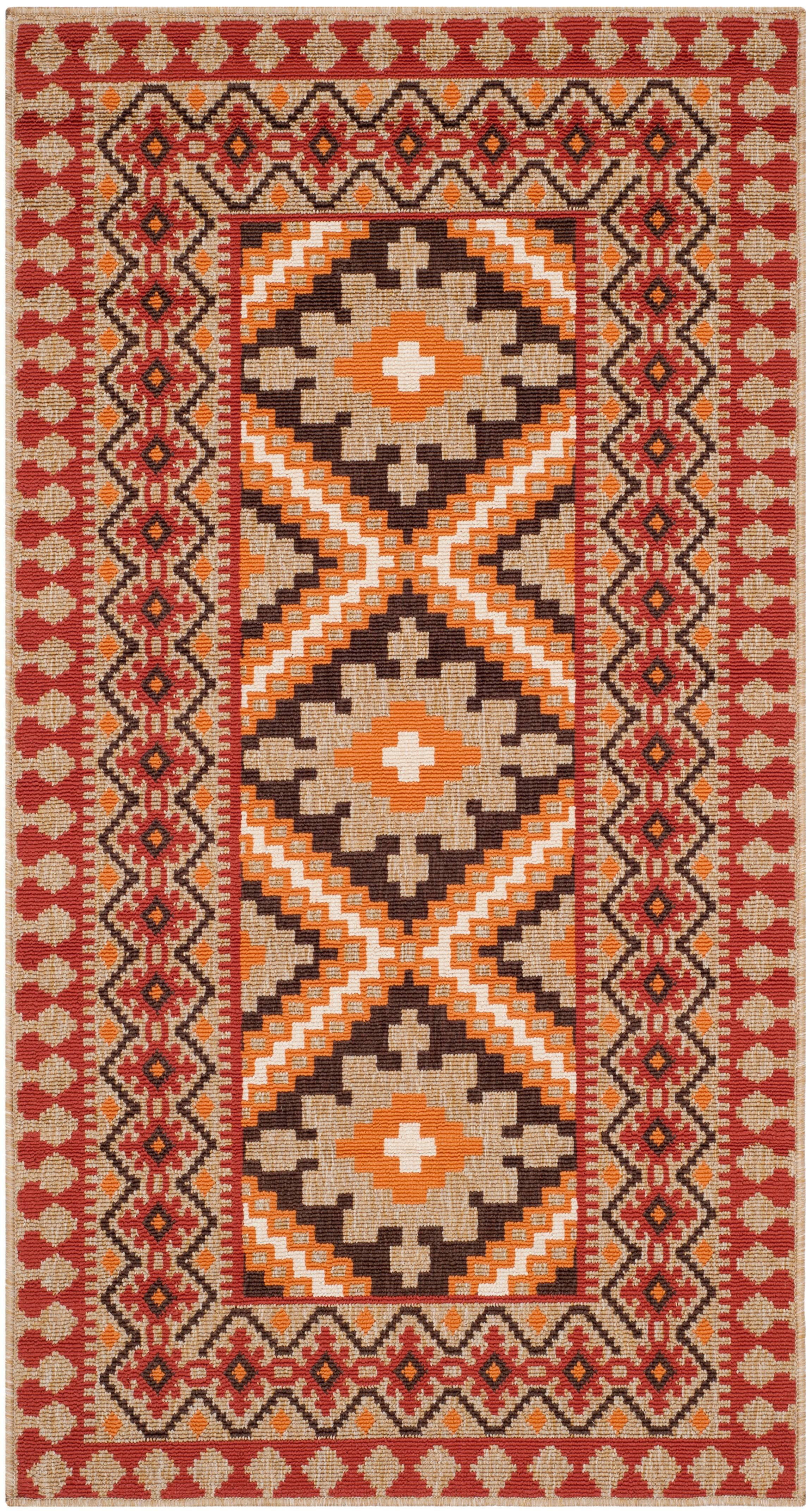 Veranda VER099 Power Loomed Indoor/Outdoor Accent Rug - Red/Natural - 2'x3'7" - Safavieh