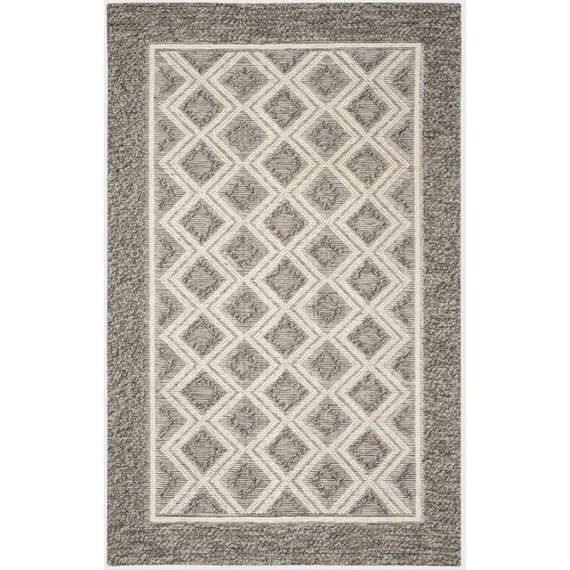 Vermont VRM212 Hand Woven Indoor Area Rug - Grey/Ivory - 5'x8' - Safavieh.