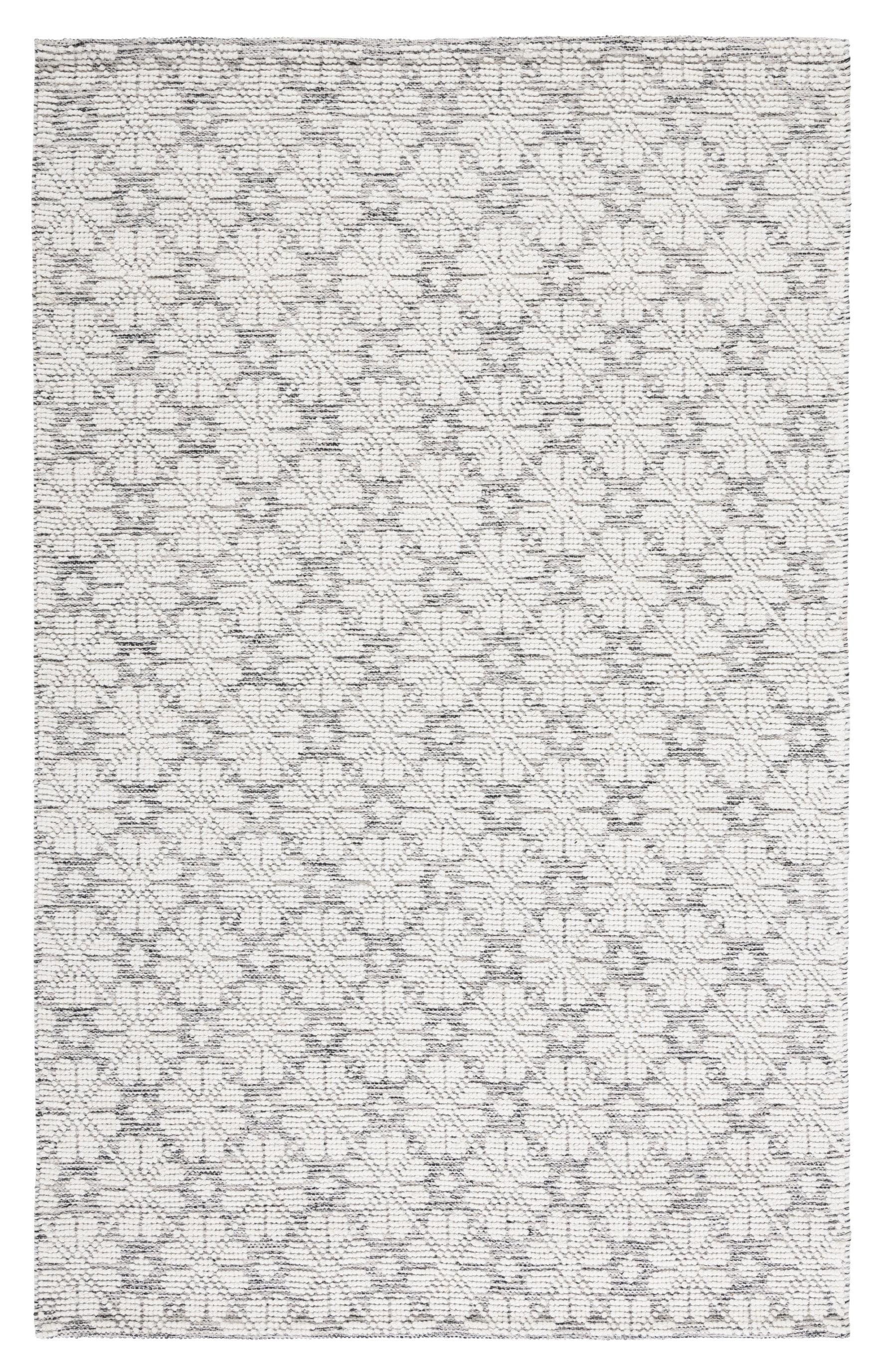 SAFAVIEH Vermont Orval Geometric Floral Wool Area Rug, Ivory/Grey, 6' x 9'