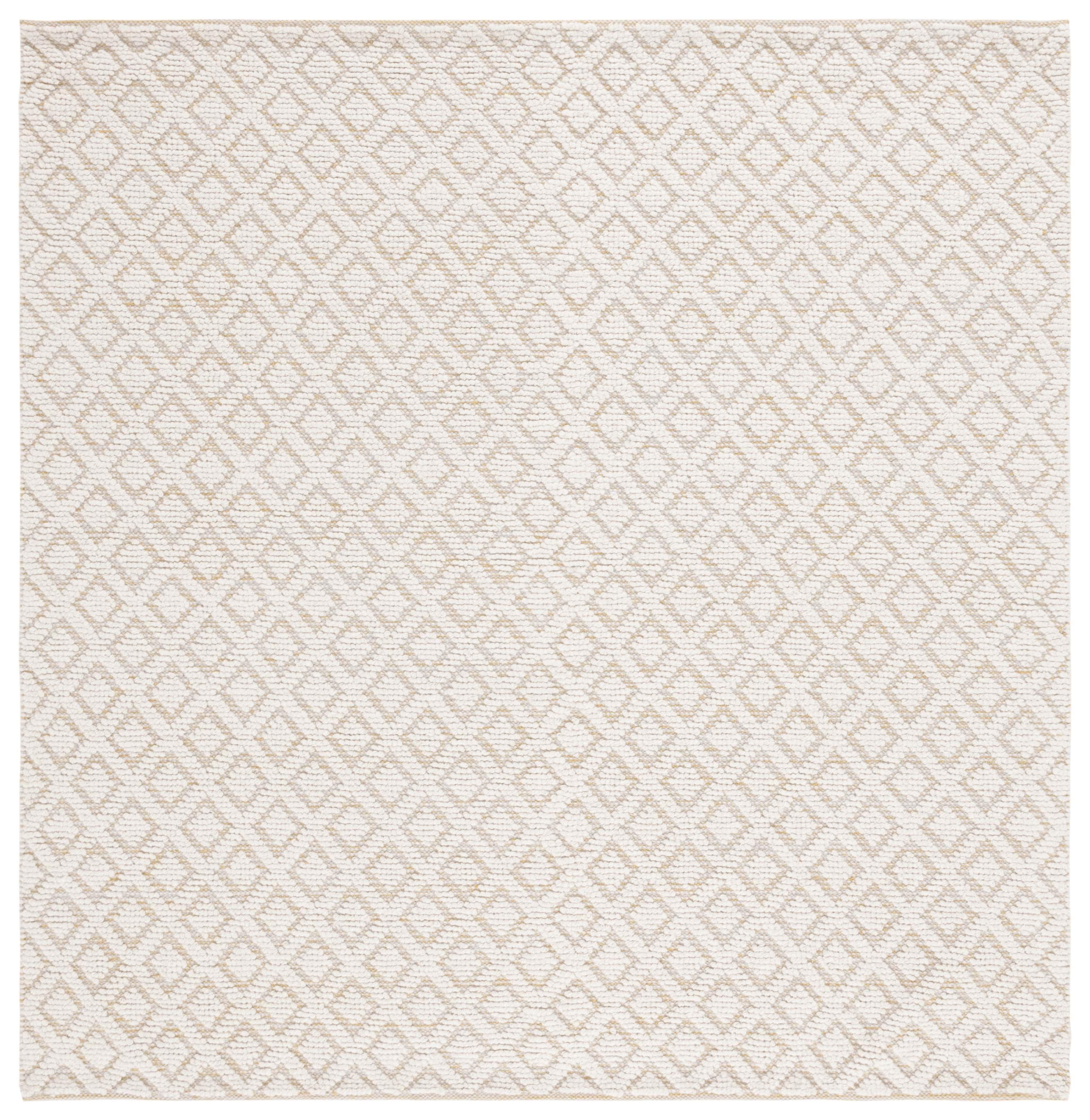 SAFAVIEH Vermont Thurstan Geometric Wool Area Rug, Ivory/Gold, 6' x 6' Square