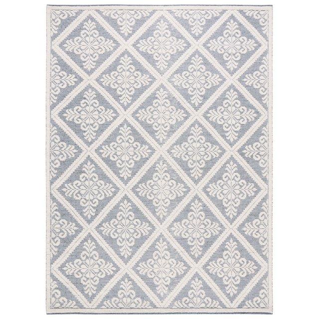 Vermont VRM306 Hand Woven Area Rug - Ivory/Blue - 8'x10' - Safavieh.