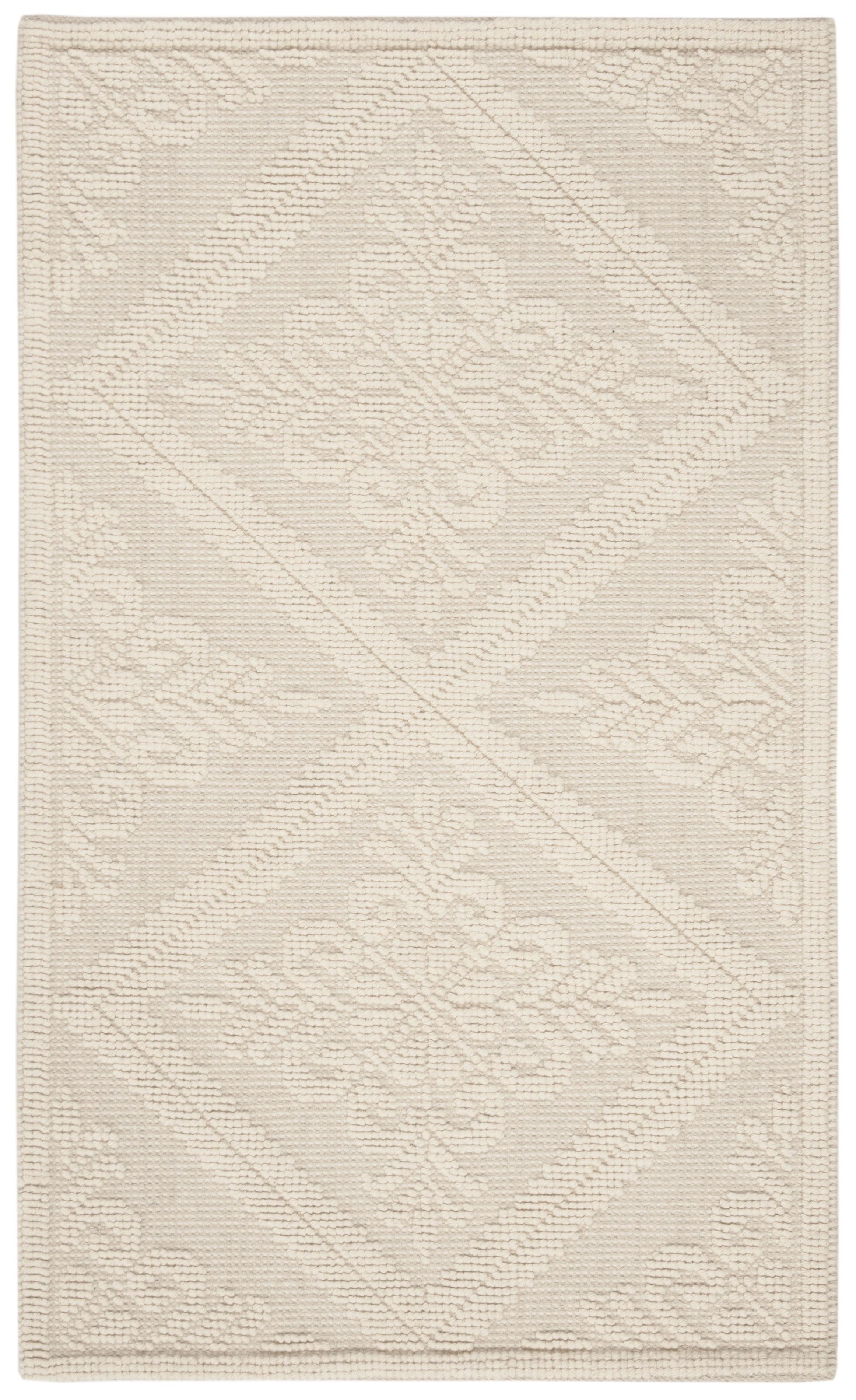 Handwoven Ivory Wool Square Area Rug, 2'3" x 4'