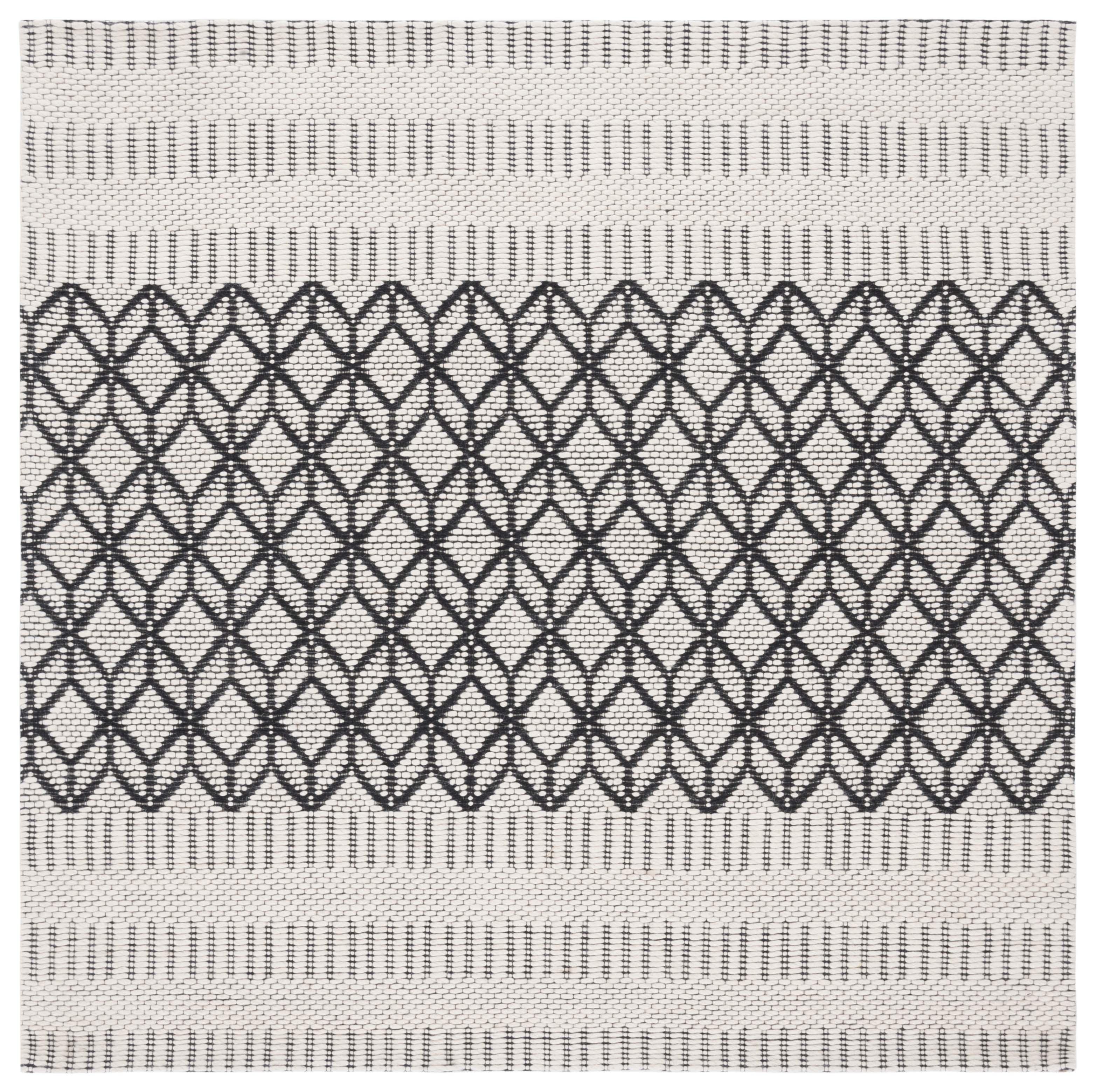 Vermont VRM150 Hand Woven Area Rug - Ivory/Black - 6'x6' - Safavieh.