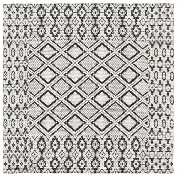 Vermont VRM151 Hand Woven Area Rug - Ivory/Black - 6'x6' - Safavieh.