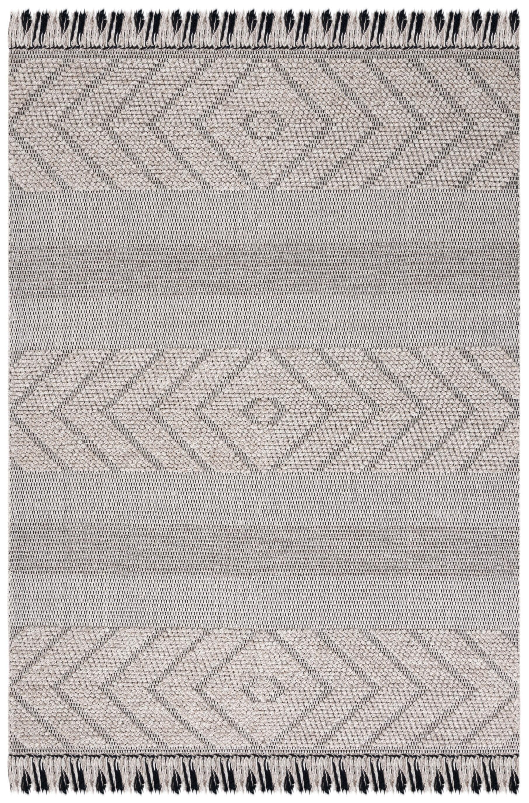 Ivory and Beige Handwoven Wool Cotton 3' x 5' Area Rug