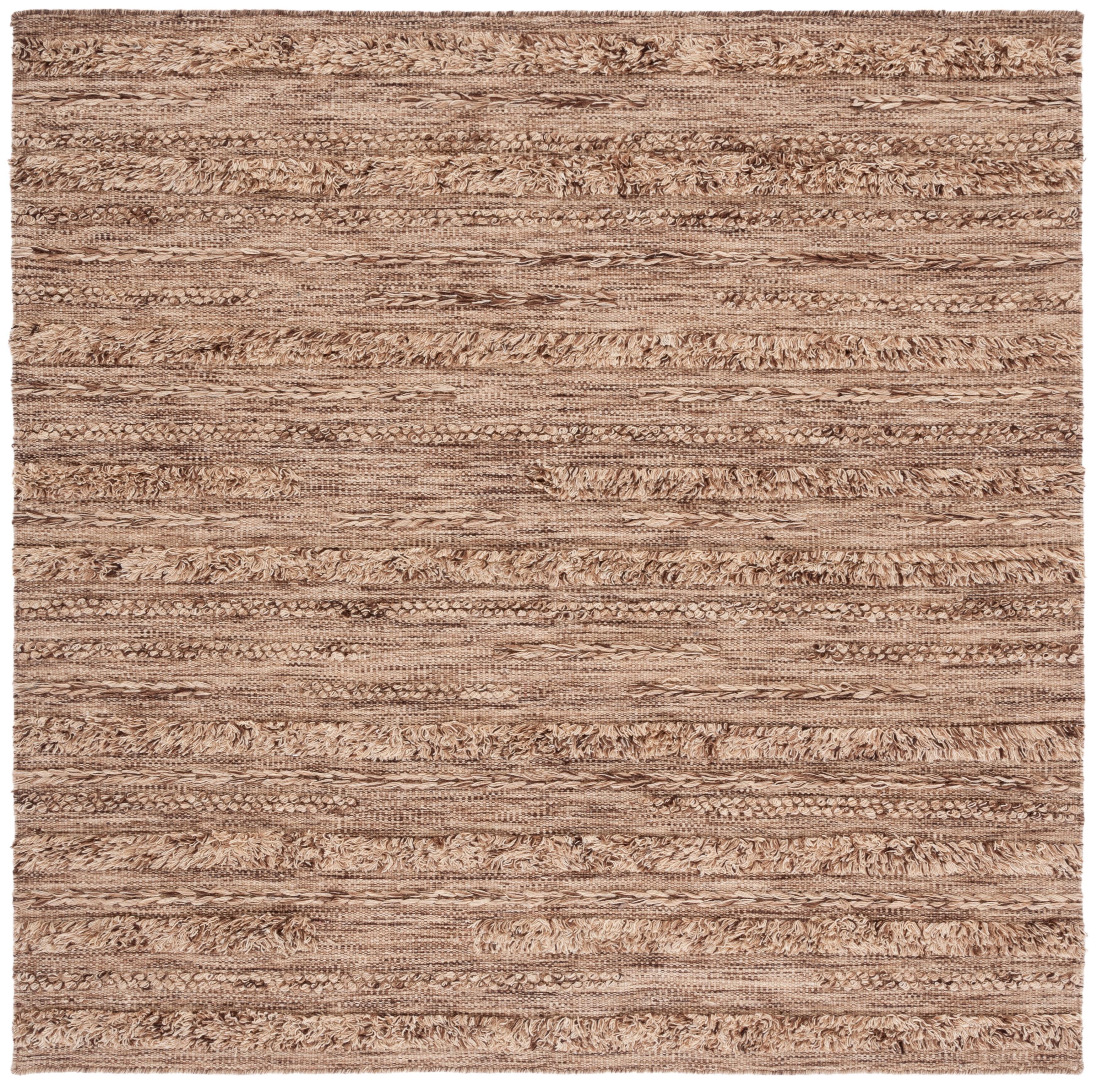 Hartzler Hand-Woven Flatweave Wool/Cotton Brown/Beige Area Rug