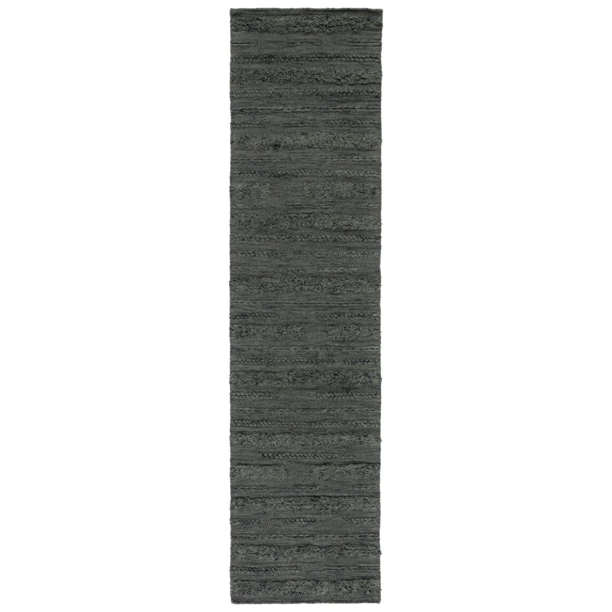 Hartzler Handmade Flatweave Charcoal/Ivory Area Rug