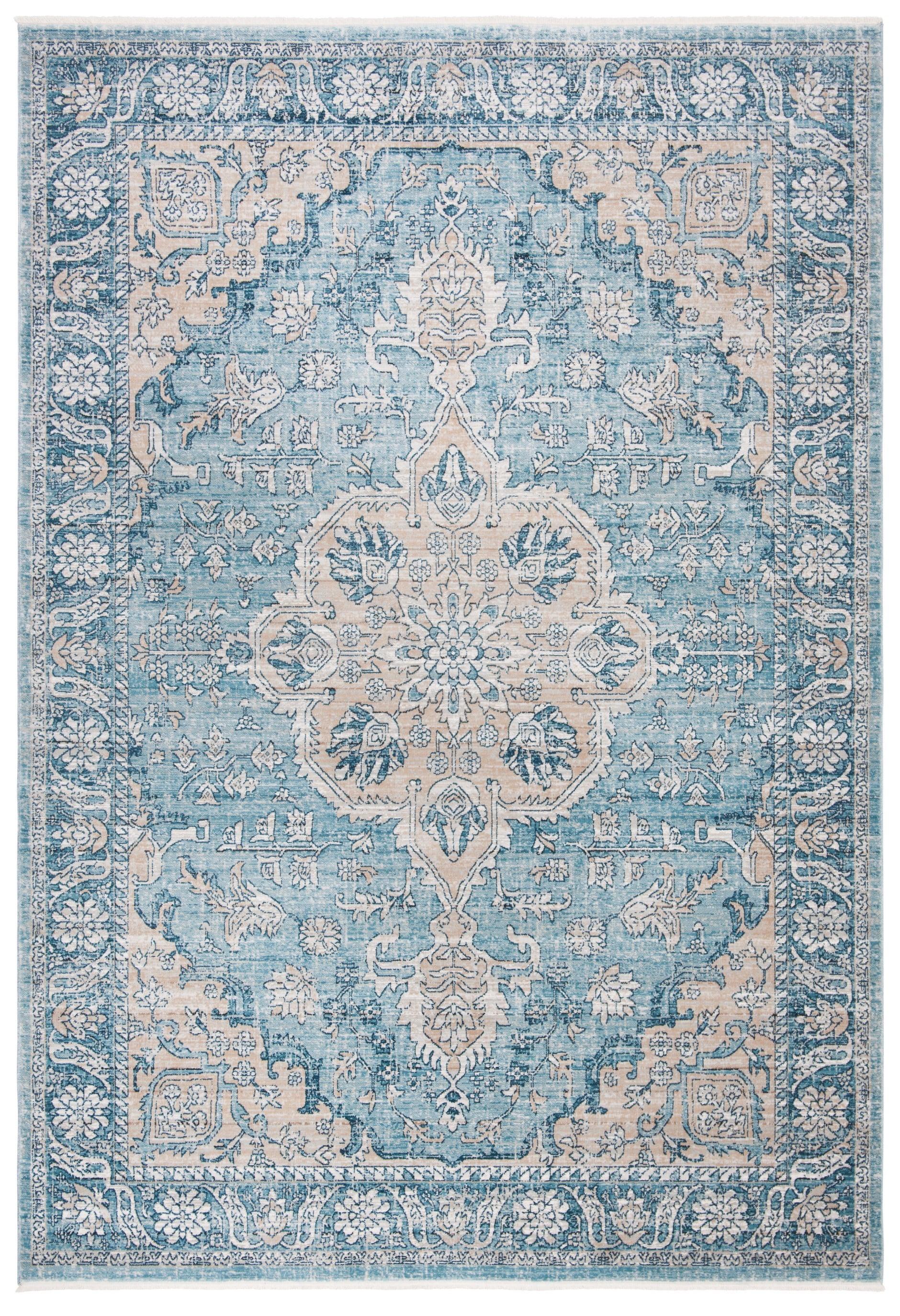 SAFAVIEH Victoria Jackalyn Floral Bordered Area Rug, Blue/Grey, 12' x 16'