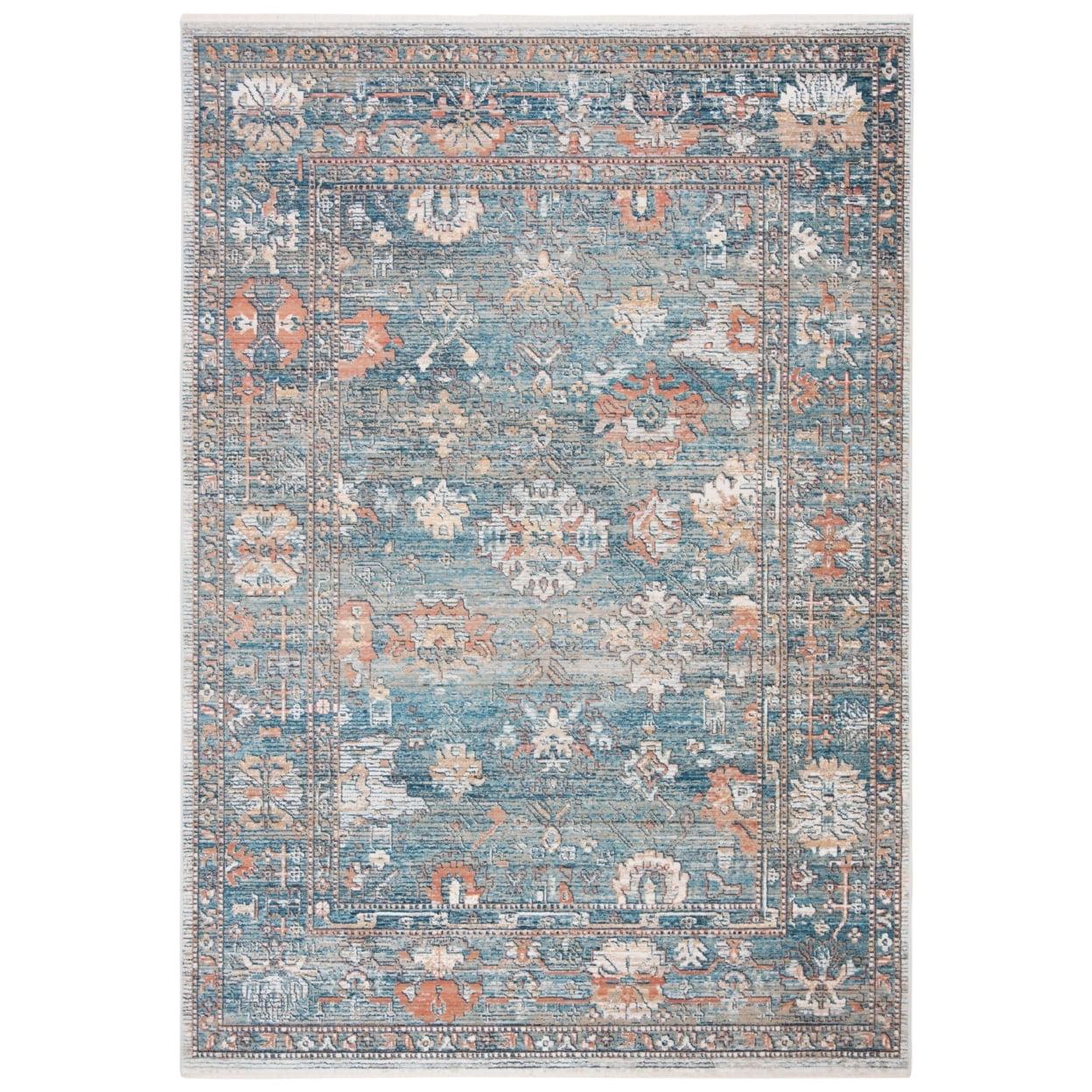 Victoria VIC905 Power Loomed Indoor Area Rug - Blue/Ivory - 5'x8' - Safavieh
