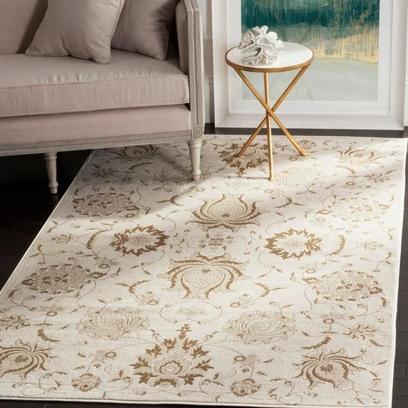 SAFAVIEH Vintage Clemence Floral Area Rug, Cream/Camel, 4' x 5'7"