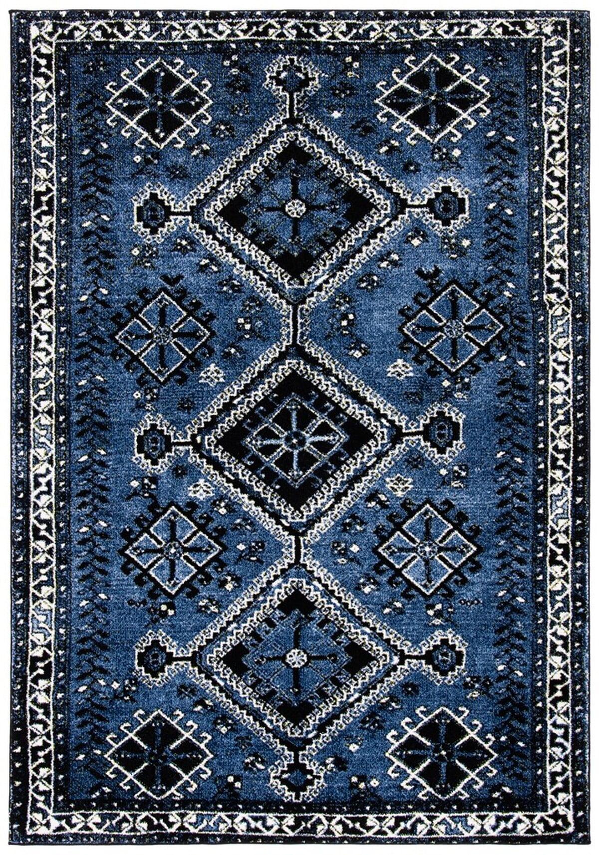 Vintage Hamadan VTH293 Power Loomed Area Rug - Blue/Black - 8'x10' - Safavieh.