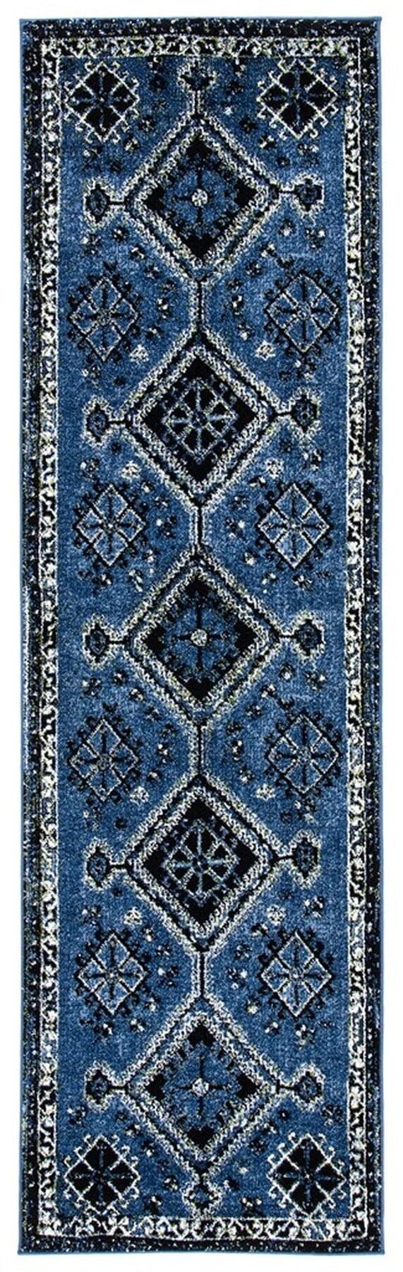 Vintage Hamadan VTH293 Power Loomed Runner Rug - Blue/Black - 2'3"x8' - Safavieh.