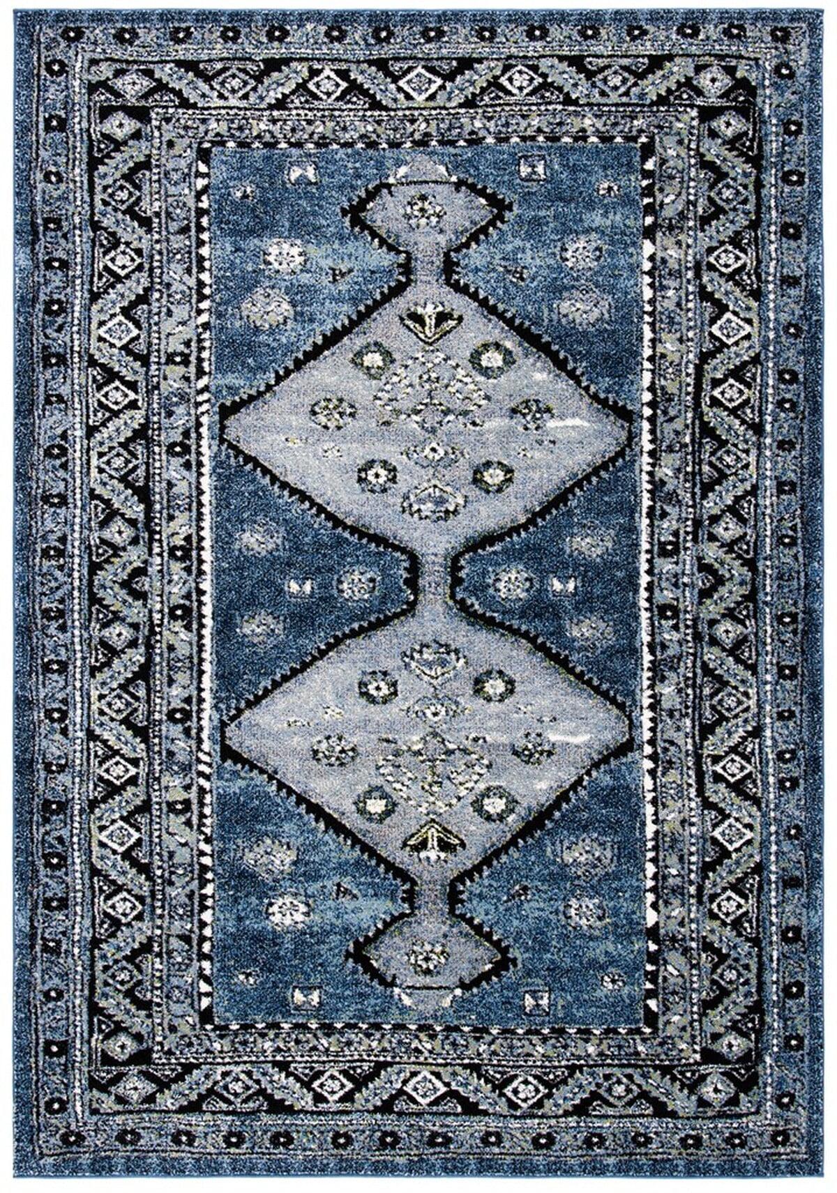 Vintage Hamadan VTH252 Power Loomed Area Rug - Blue/Grey - 5'3"x7'6" - Safavieh.