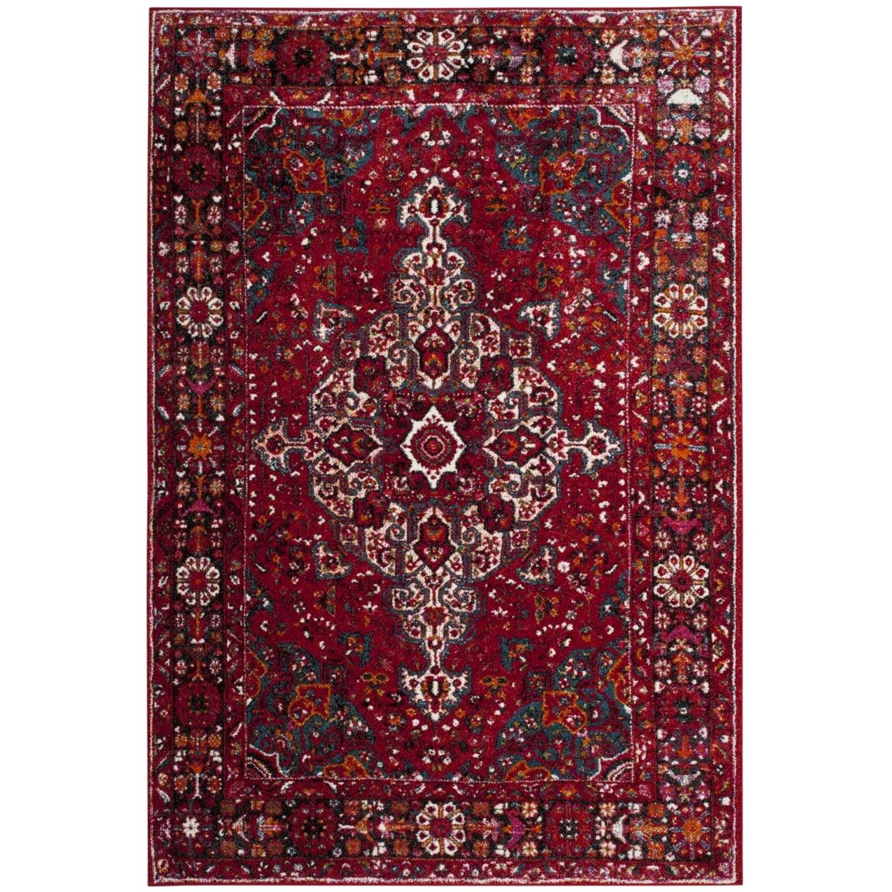 Vintage Hamadan VTH222 Power Loomed Indoor Area Rug - Red/Multi - 5'3"x7'6" - Safavieh