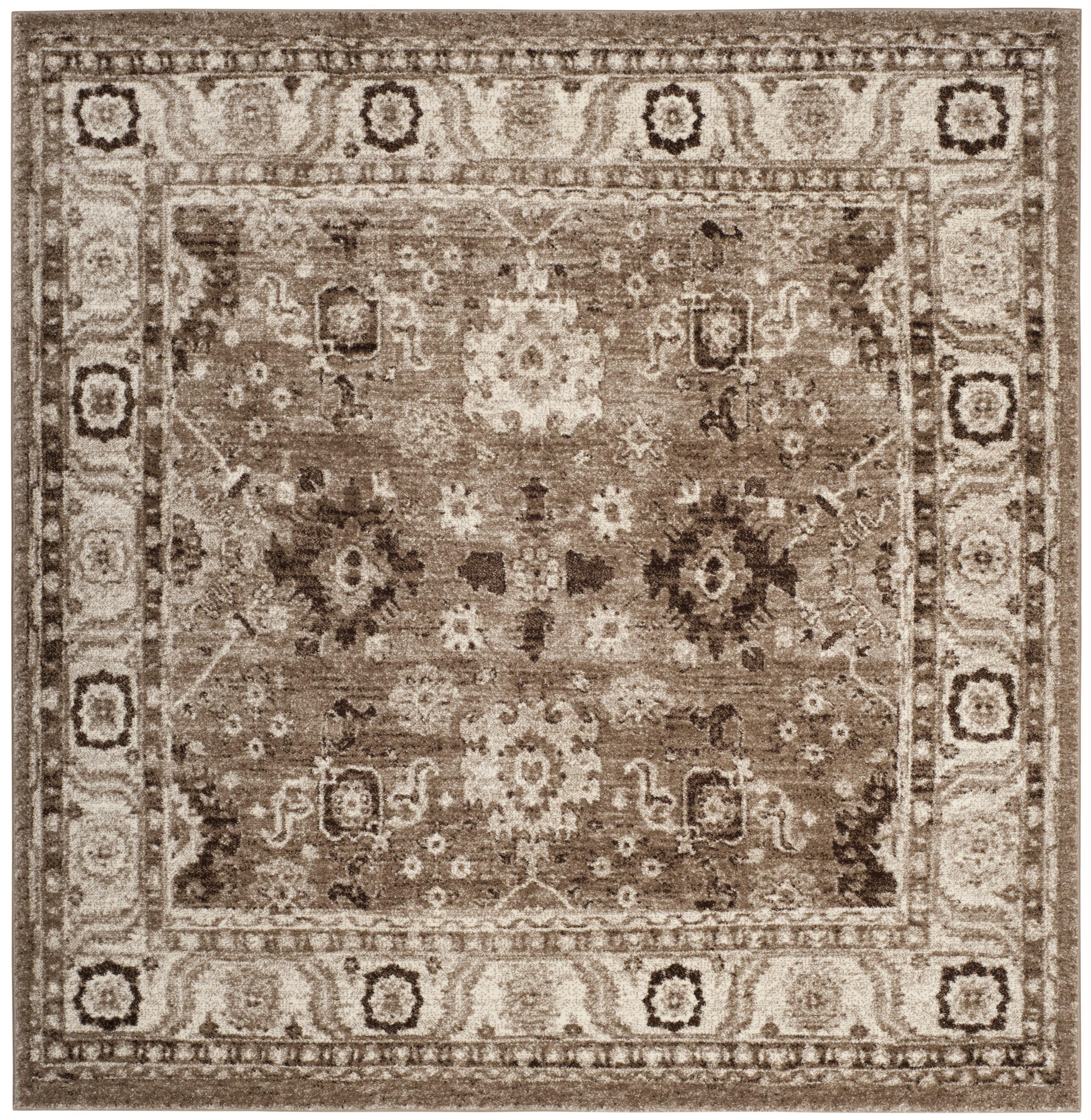 Vintage Hamadan VTH214 Power Loomed Area Rug - Taupe - 3'x3' - Safavieh.