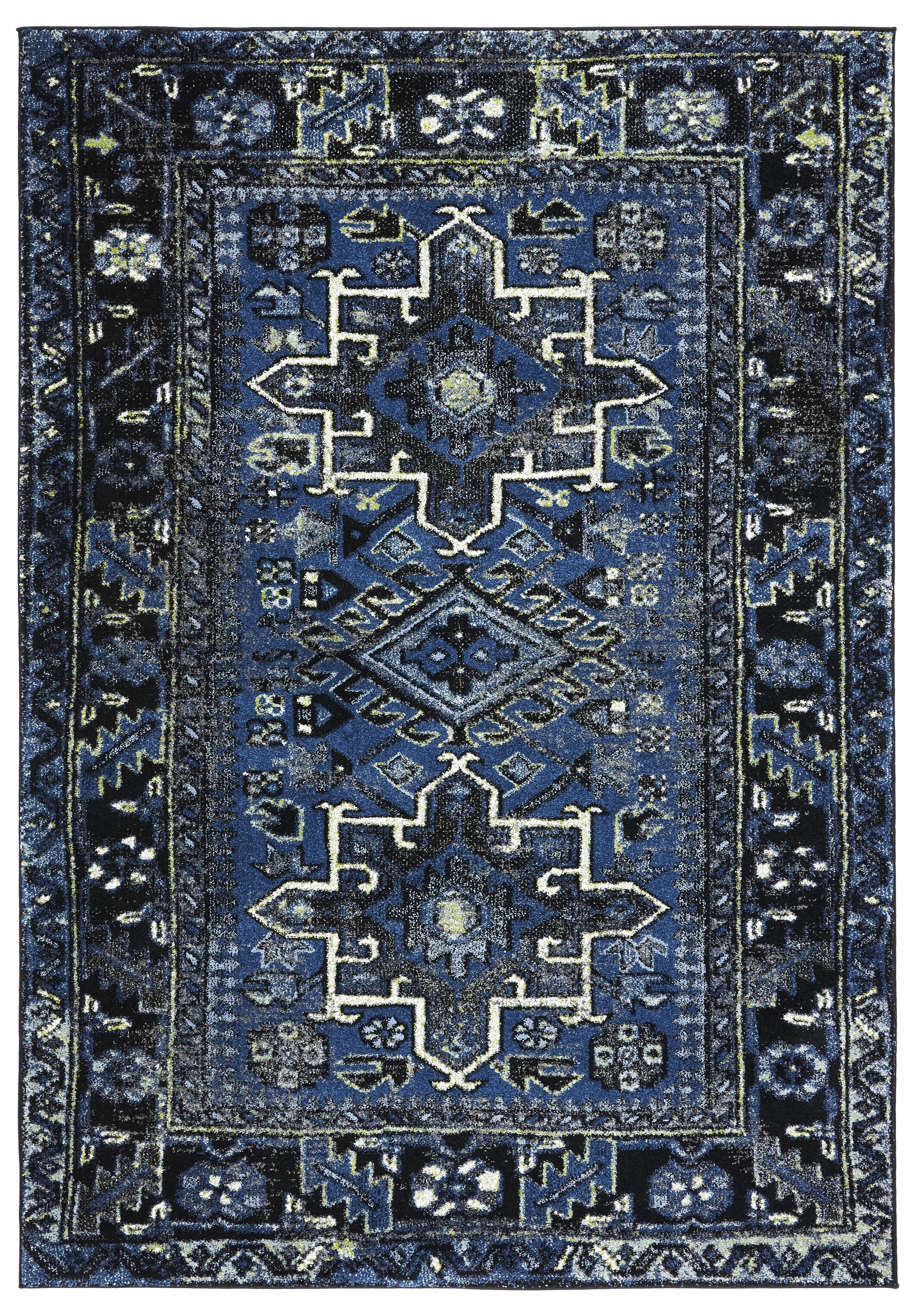Vintage Hamadan VTH211 Power Loomed Indoor Area Rug - Blue/Grey - 5'3"x7'6" - Safavieh