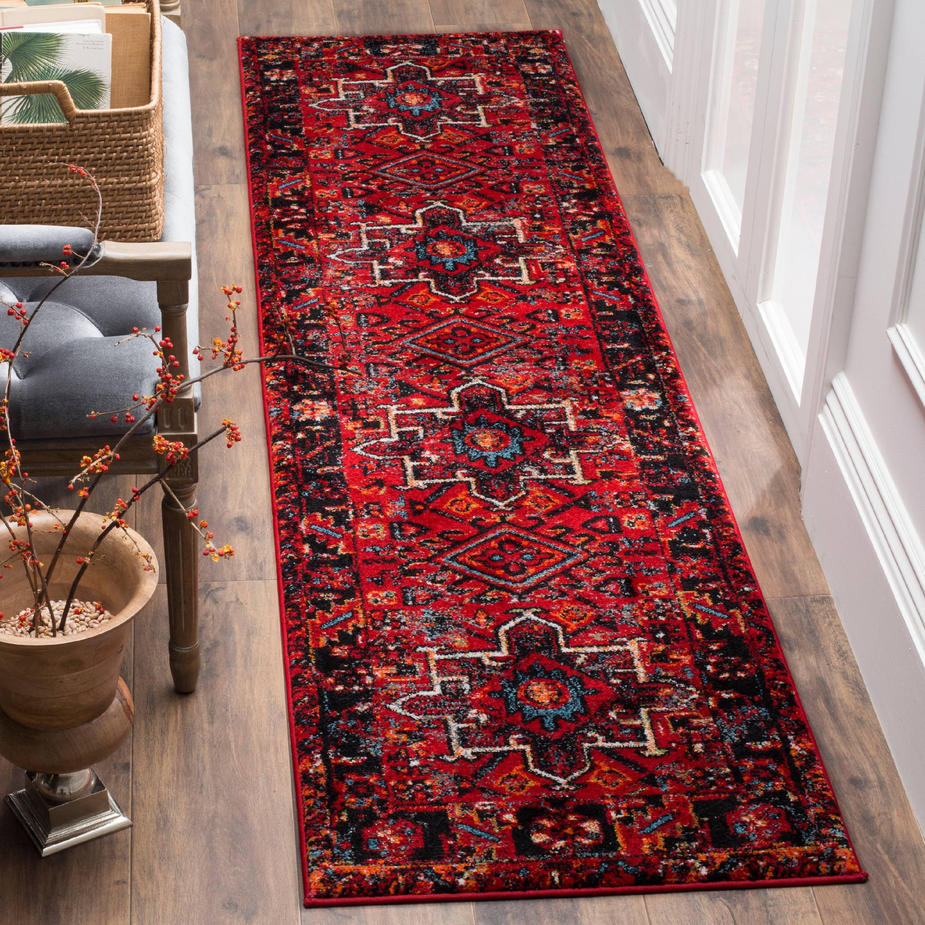Vintage Hamadan VTH211 Power Loomed Indoor Runner Rug - Red/Multi - 2'3"x12' - Safavieh.