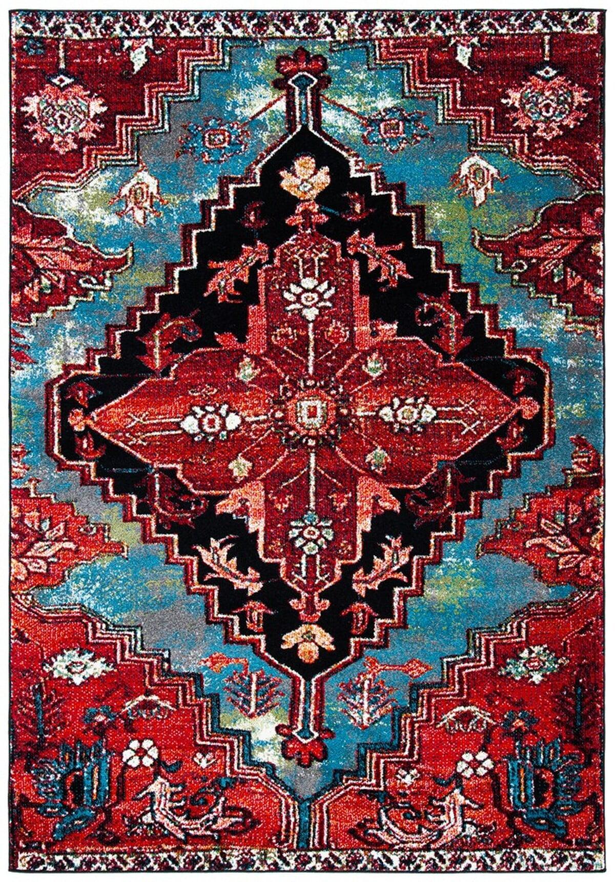 Vintage Hamadan VTH248 Power Loomed Indoor Accent Rug - Blue/Red - 2'7"x5' - Safavieh