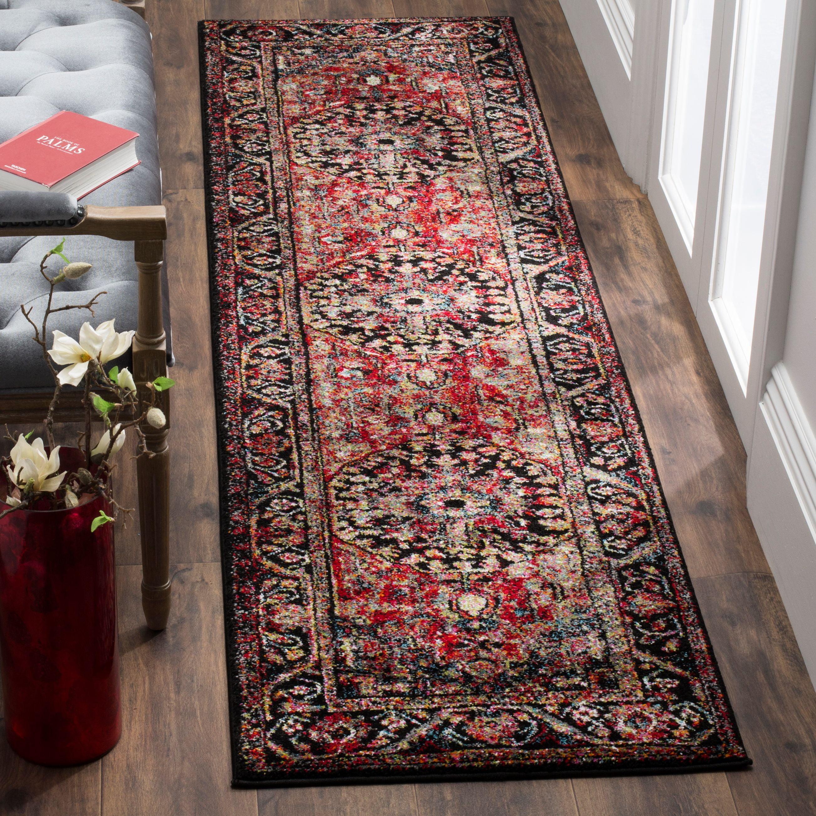 Vintage Hamadan VTH215 Power Loomed Indoor Runner Rug - Red/Multi - 2'3"x10' - Safavieh.