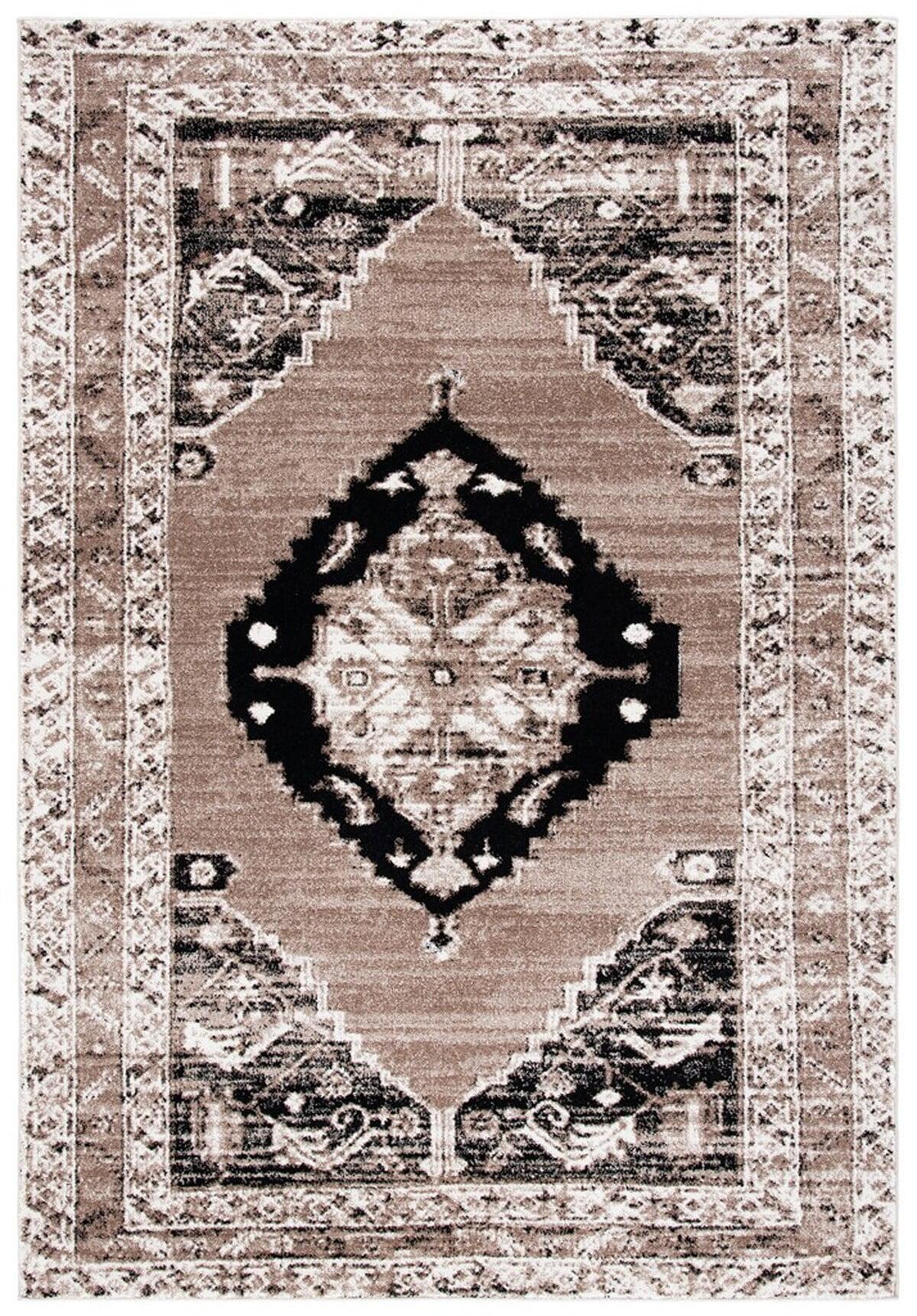 Vintage Hamadan VTH228 Power Loomed Indoor Area Rug - Brown/Ivory - 4'x6' - Safavieh