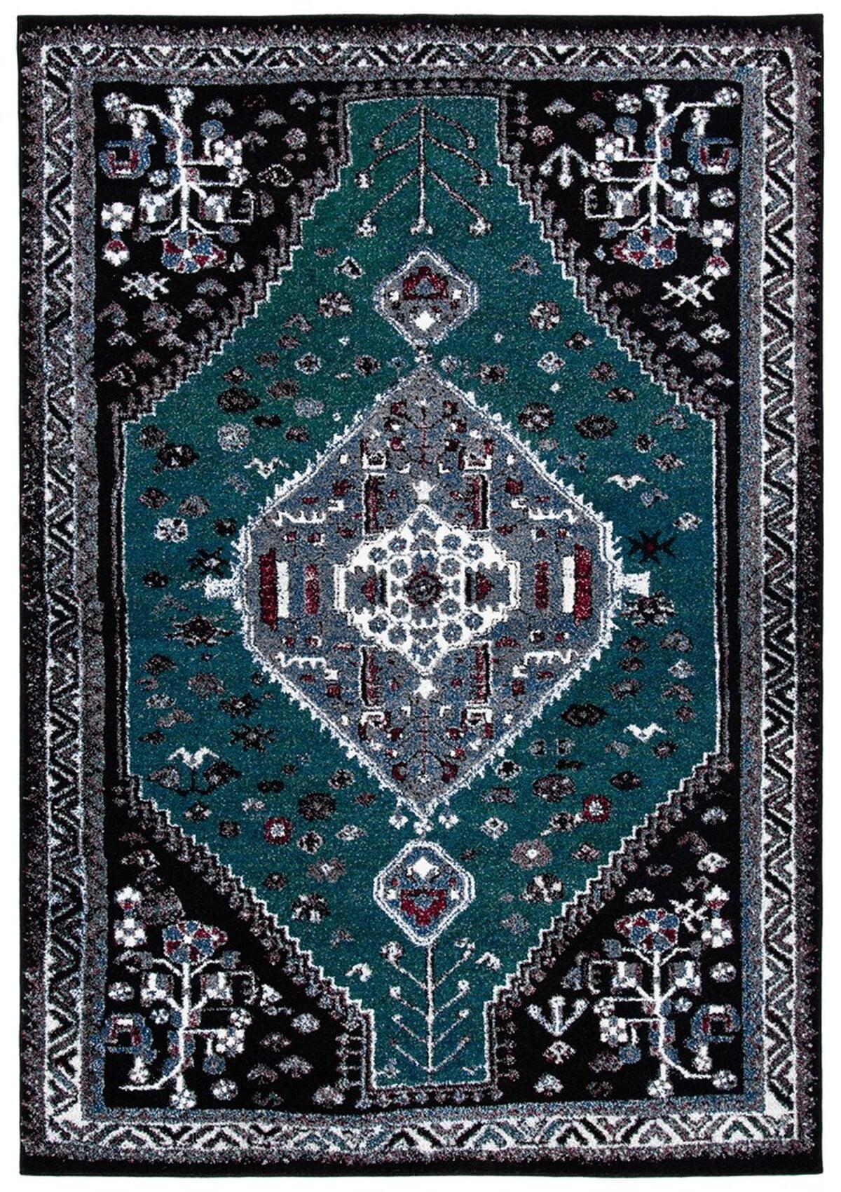 Vintage Hamadan VTH201 Power Loomed Area Rug - Green/Black - 5'3"x7'6" - Safavieh.