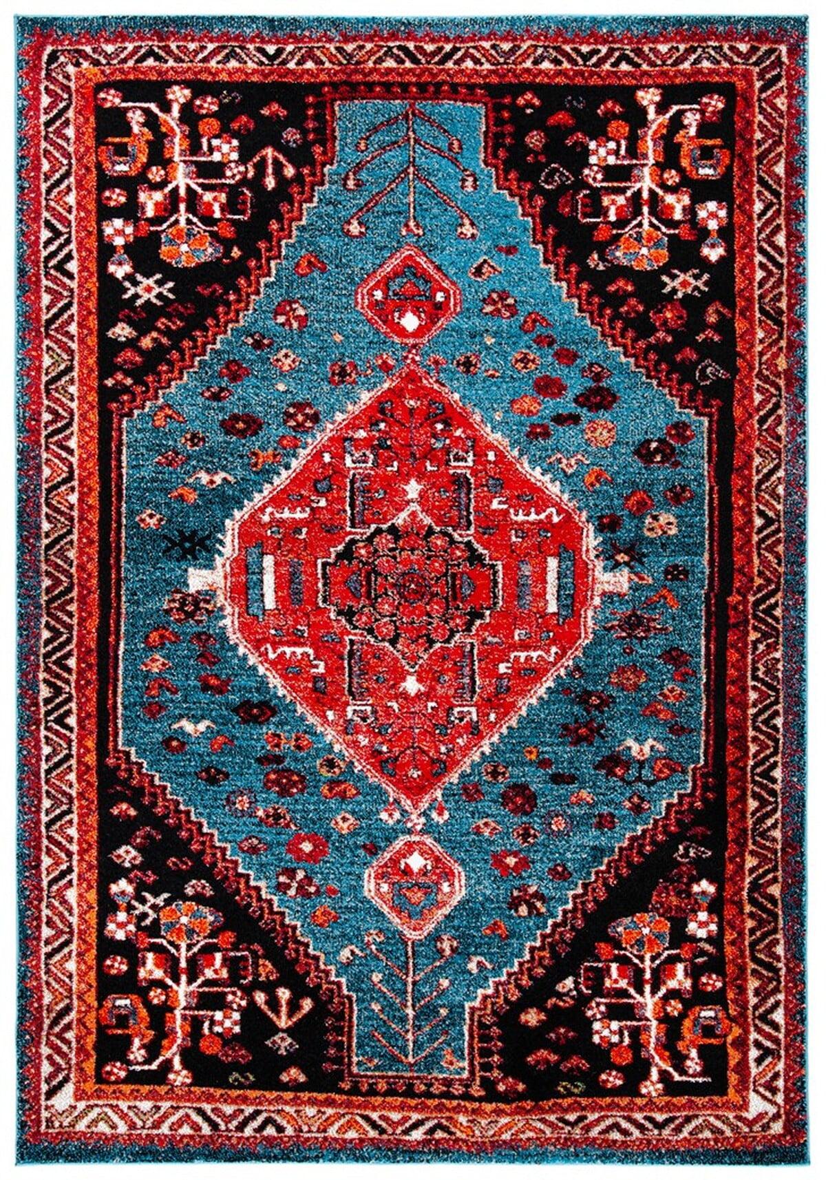 Vintage Hamadan VTH201 Power Loomed Area Rug - Turquoise/Red - 5'3"x7'6" - Safavieh.