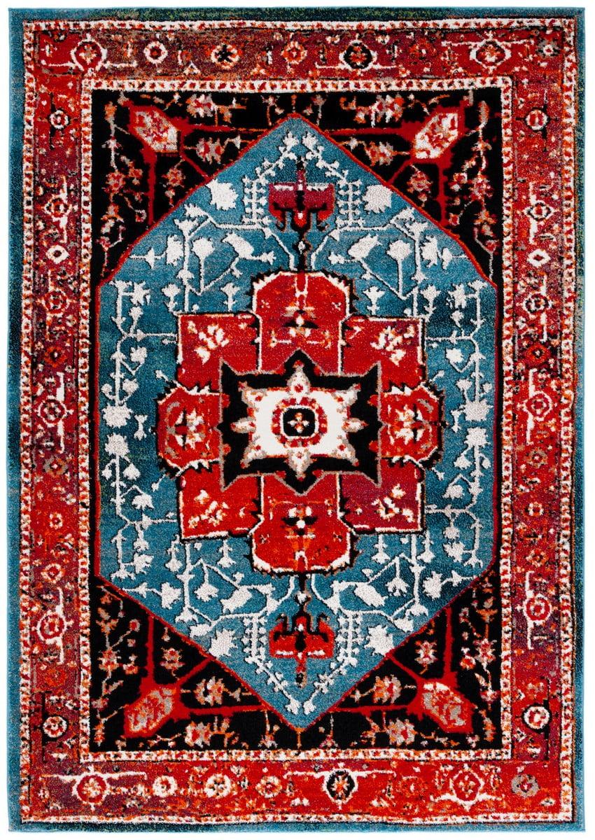 Vintage Hamadan VTH259 Power Loomed Area Rug - Red/Blue - 4'x6' - Safavieh.