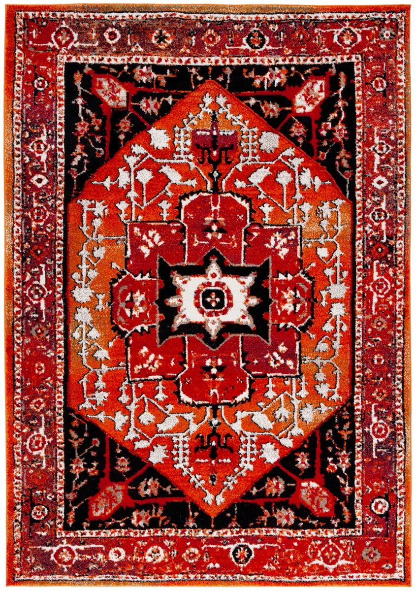 Vintage Hamadan VTH229 Power Loomed Area Rug - Red/Black - 4'x6' - Safavieh.