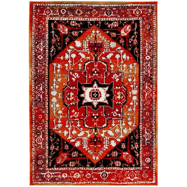 Vintage Hamadan VTH229 Power Loomed Indoor Area Rug - Red/Black - 4'x6' - Safavieh
