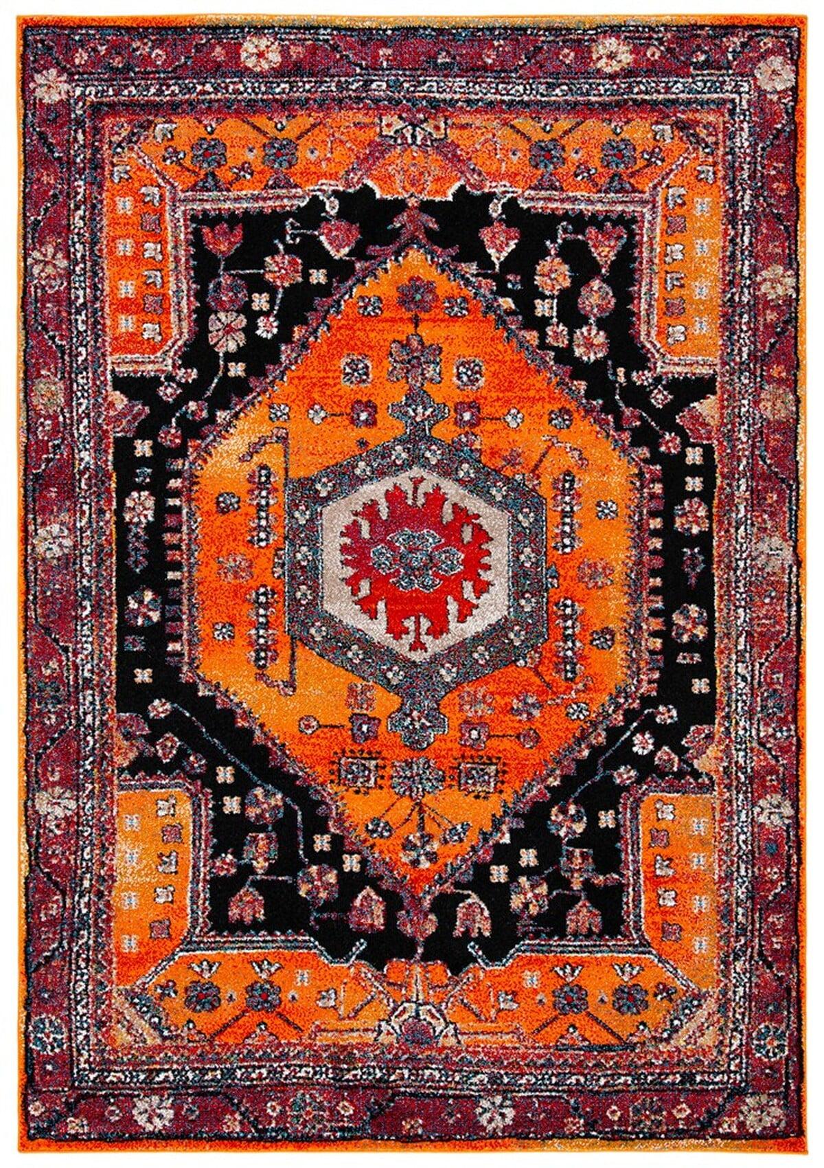Vintage Hamadan VTH204 Power Loomed Area Rug - Orange/Black - 4'x6' - Safavieh.