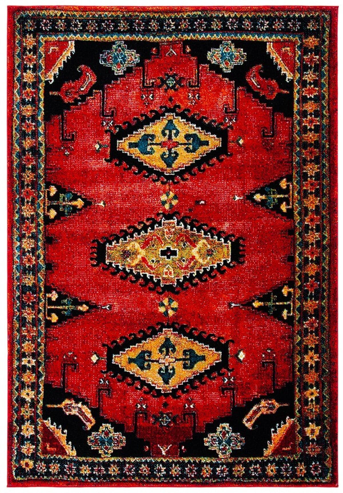 Vintage Hamadan VTH251 Power Loomed Area Rug - Red/Black - 5'3"x7'6" - Safavieh.
